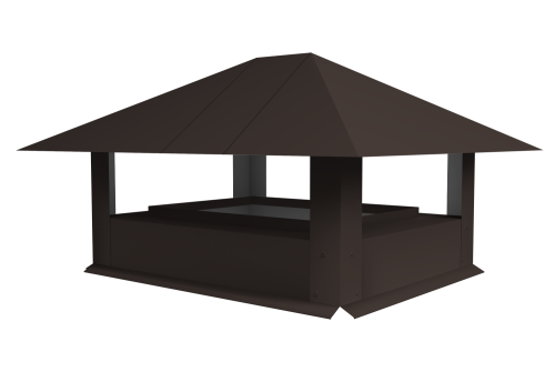 Дымник на трубу 520х390мм 0,45 Drap с пленкой RR 32 темно-коричневый