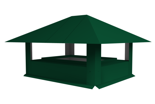 Дымник на трубу 520х390мм 0.5 Satin с пленкой RAL 6005 зеленый мох