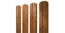 Штакетник Twin фигурный 0.45 Print Elite Golden Wood TwinColor