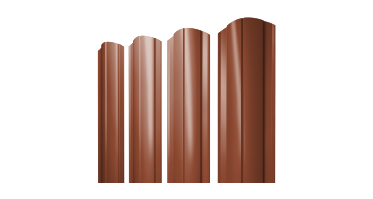 Штакетник Круглый фигурный 0,5 Velur X RAL 8004 терракота