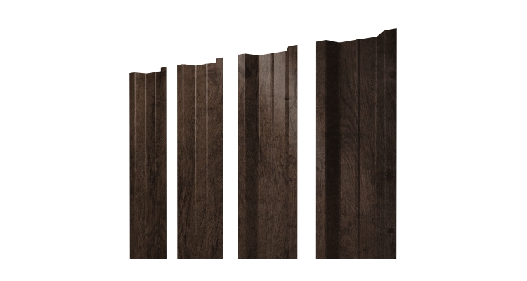 Штакетник П-образный В с прямым резом 0,45 Print Elite Antique Wood TwinColor