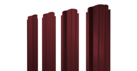 Штакетник П-образный B фигурный 0,45 PE RAL 3005 красное вино