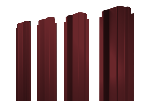 Штакетник П-образный B фигурный 0,4 PE RAL 3005 красное вино