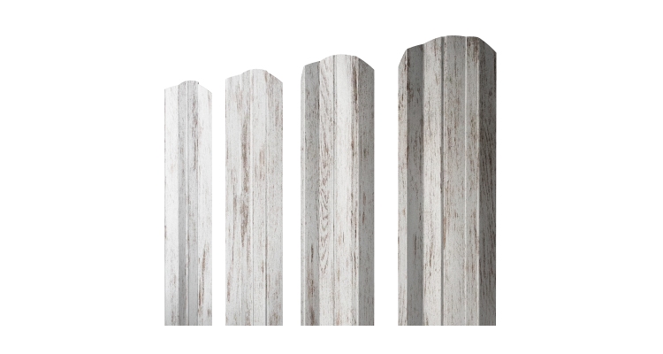 Штакетник М-образный А фигурный 0,45 Print Elite Snow Wood TwinColor