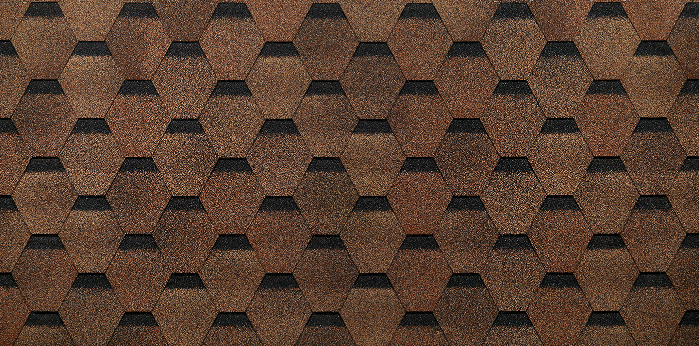 Гибкая черепица Eurasia, Шестигранник, Светло-коричневый