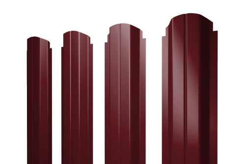 Штакетник П-образный A фигурный 0,45 PE RAL 3005 красное вино