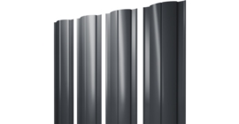 Штакетник Круглый с прямым резом 0,45 Drap TwinColor RAL 7024 мокрый асфальт