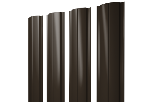 Штакетник Полукруглый Slim с прямым резом 0.45 Drap TX RR 32 темно-коричневый