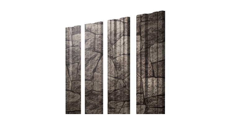 Штакетник Twin с прямым резом 0.45 Print Elite King Stone TwinColor