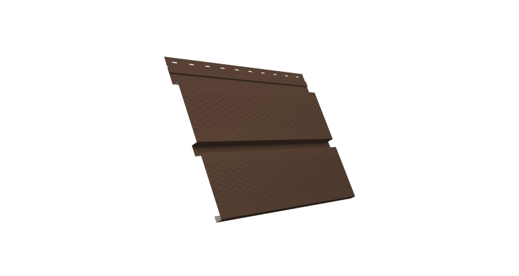 Софит металлический Квадро Брус с перфорацией 0,45 Drap ST с пленкой RAL 8017 шоколад