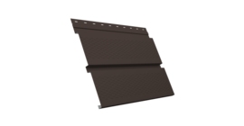 Софит металлический Квадро Брус с перфорацией 0,5 Drap с пленкой RR 32 темно-коричневый