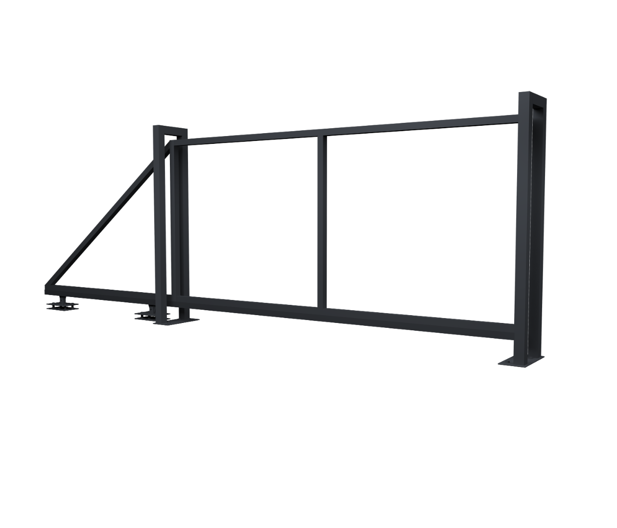 Ворота откатные Жалюзи Texas 2.0х3.5 RAL 7024 без заполнения (ламель 150 мм)