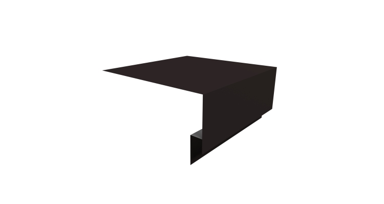 Планка околооконная сложная Экобрус Grand Line 250х75х25 0,45 Drap ST RAL 9005 черный (2м)