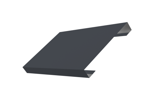 Ламель лицевая 150 забора жалюзи Texas стартовая/финишная для калиток и ворот 0.5 Satin с пленкой RAL 7024 мокрый асфальт