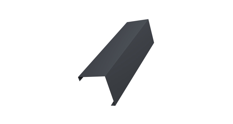 Декоративная накладка на столб универсальная угловая 62х55 для забора жалюзи 0,45 Drap TwinColor RAL 7024 мокрый асфальт (1,8м)