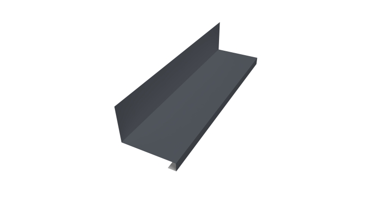 Планка примыкание нижнее к трубе фальц Grand Line 0,5 Satin Matt RAL 7024 мокрый асфальт (2м)