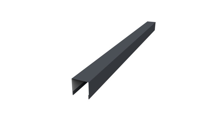 Планка вертикальная лицевая для забора жалюзи Palermo 0,5 Satin RAL 7024 мокрый асфальт (2,5м)