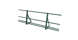 Ограждение кровельное со снегозадержателем на фальц Optima 0,65х2м RAL 6005