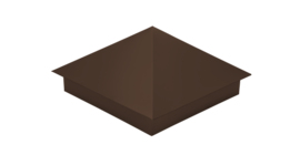 Колпак на столб 390х390мм 0,5 Drap с пленкой RAL 8017 шоколад
