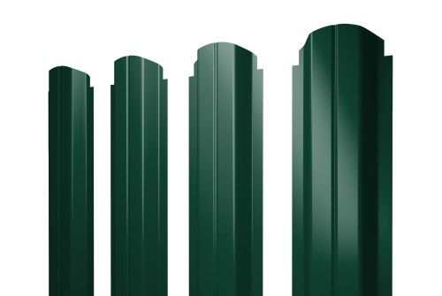 Штакетник П-образный A фигурный 0,4 PE RAL 6005 зеленый мох